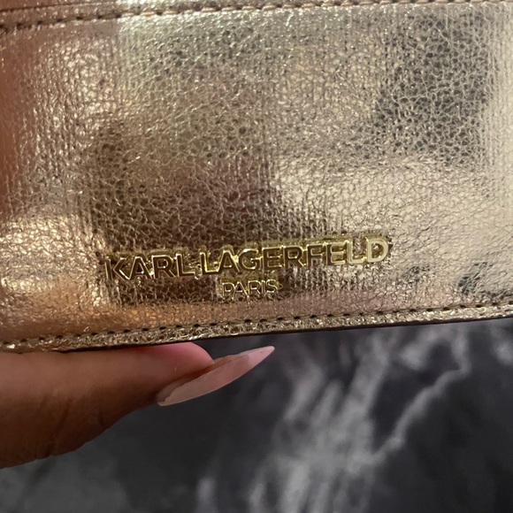Karl Lagerfeld gold on gold card holder - Picture 3 of 6